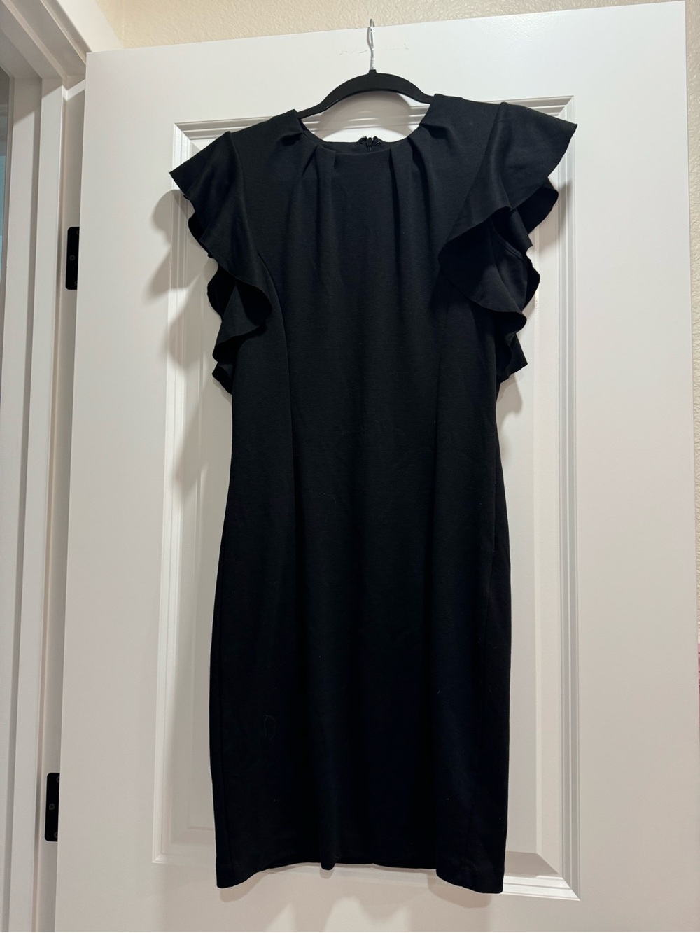 YAS Classic Black Ruffle Sleeve Women's Dress